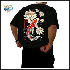 Oversized Japanese Letter Graphic Tee Short Sleeve Casual T-Shirt